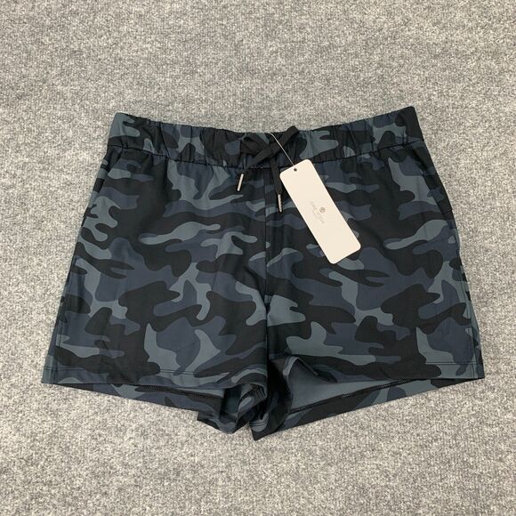 CRZ Yoga Short Womens L Large Camo Wick Stretch Lightweight Mid Rise Drawstring - Picture 2 of 9